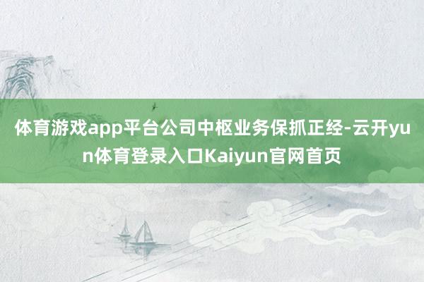 体育游戏app平台　　公司中枢业务保抓正经-云开yun体育登录入口Kaiyun官网首页