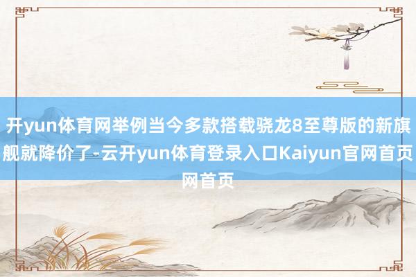 开yun体育网举例当今多款搭载骁龙8至尊版的新旗舰就降价了-云开yun体育登录入口Kaiyun官网首页