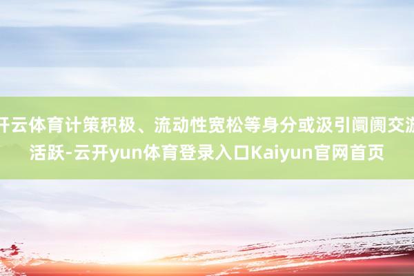 开云体育计策积极、流动性宽松等身分或汲引阛阓交游活跃-云开yun体育登录入口Kaiyun官网首页