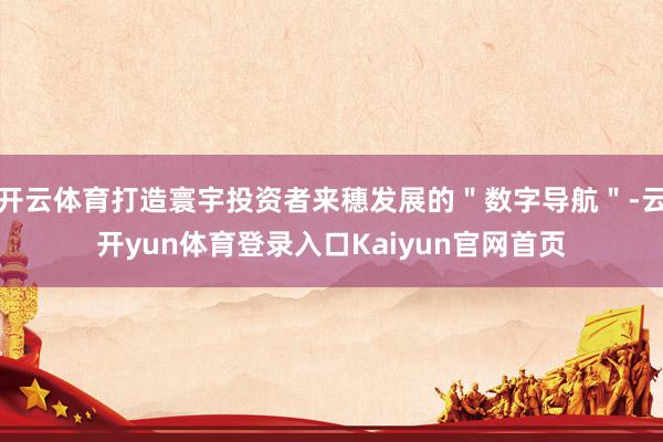 开云体育打造寰宇投资者来穗发展的＂数字导航＂-云开yun体育登录入口Kaiyun官网首页
