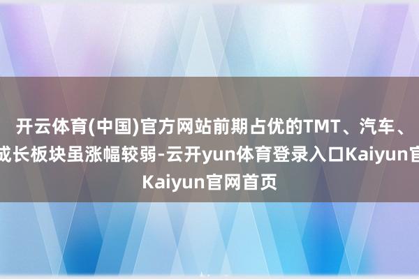 开云体育(中国)官方网站前期占优的TMT、汽车、机械等成长板块虽涨幅较弱-云开yun体育登录入口Kaiyun官网首页